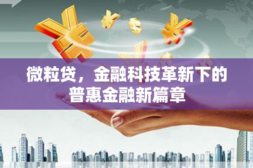莎车微粒贷，金融科技革新下的普惠金融新篇章