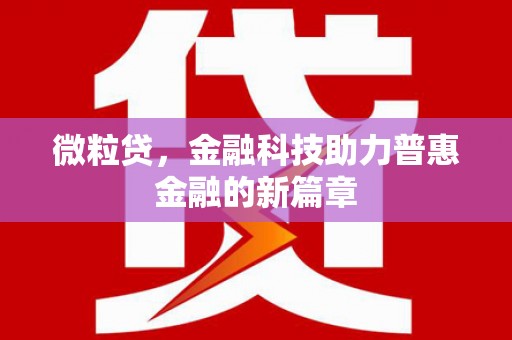 莎车微粒贷，金融科技助力普惠金融的新篇章