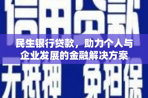 莎车民生银行贷款，助力个人与企业发展的金融解决方案