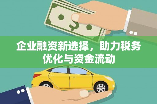 莎车企业融资新选择，助力税务优化与资金流动