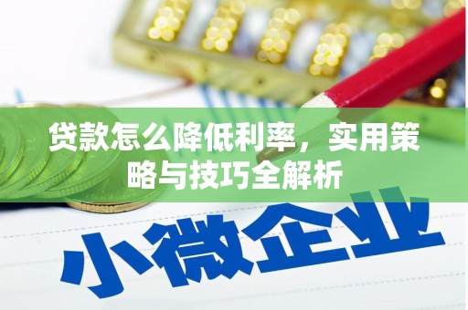 莎车贷款怎么降低利率，实用策略与技巧全解析