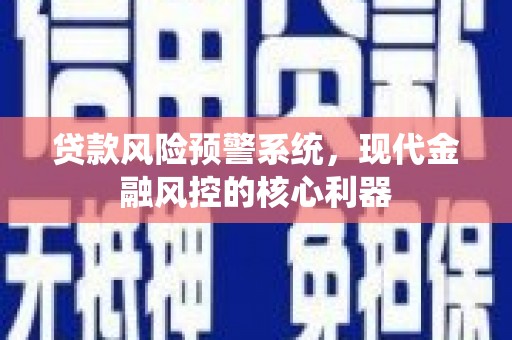 莎车贷款风险预警系统，现代金融风控的核心利器