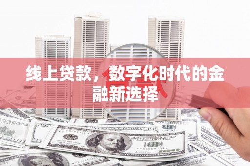 莎车线上贷款，数字化时代的金融新选择