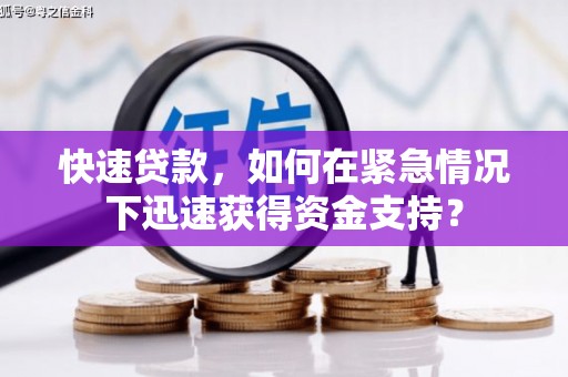 莎车快速贷款，如何在紧急情况下迅速获得资金支持？