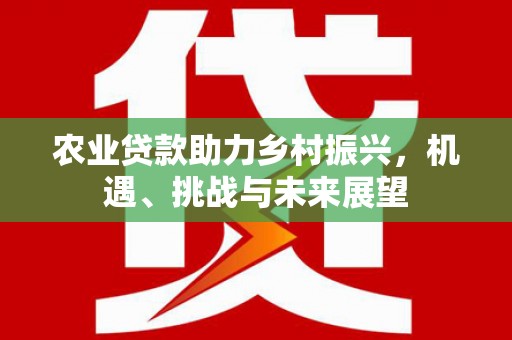 莎车农业贷款助力乡村振兴，机遇、挑战与未来展望