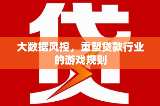 莎车大数据风控，重塑贷款行业的游戏规则