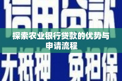 莎车探索农业银行贷款的优势与申请流程
