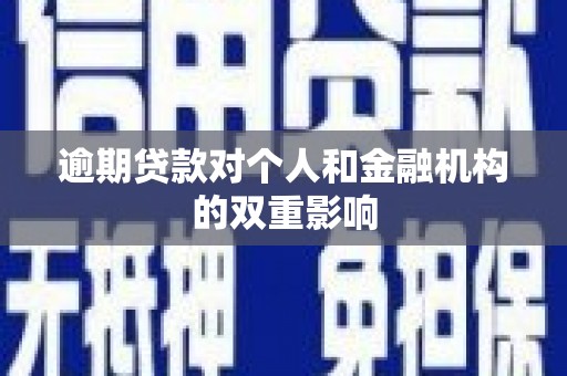 莎车逾期贷款对个人和金融机构的双重影响