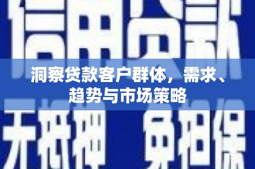 莎车洞察贷款客户群体，需求、趋势与市场策略