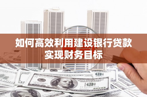 莎车如何高效利用建设银行贷款实现财务目标