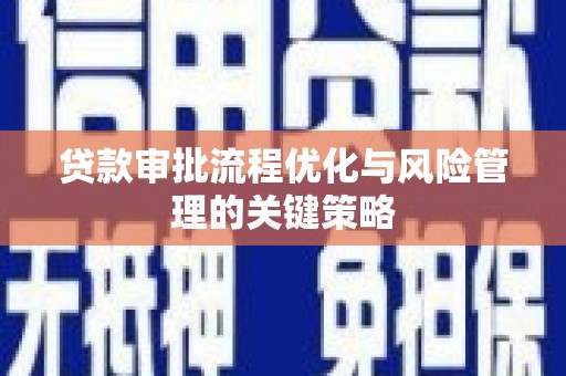 莎车贷款审批流程优化与风险管理的关键策略