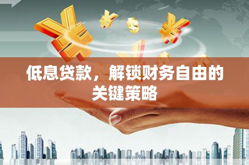 莎车低息贷款，解锁财务自由的关键策略