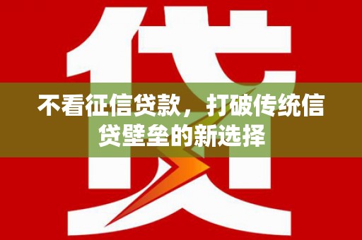 莎车不看征信贷款，打破传统信贷壁垒的新选择
