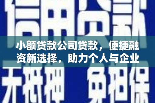 莎车小额贷款公司贷款，便捷融资新选择，助力个人与企业成长