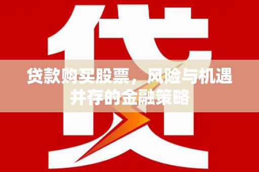 莎车贷款购买股票，风险与机遇并存的金融策略