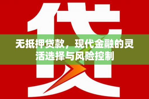 莎车无抵押贷款，现代金融的灵活选择与风险控制