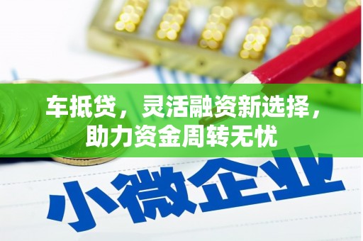 莎车车抵贷，灵活融资新选择，助力资金周转无忧