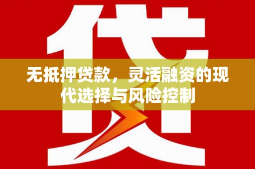 莎车无抵押贷款，灵活融资的现代选择与风险控制