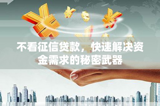 莎车不看征信贷款，快速解决资金需求的秘密武器