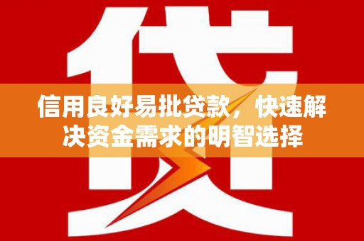 莎车信用良好易批贷款，快速解决资金需求的明智选择