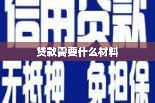 莎车贷款需要什么材料