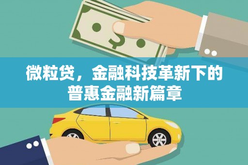 莎车微粒贷，金融科技革新下的普惠金融新篇章