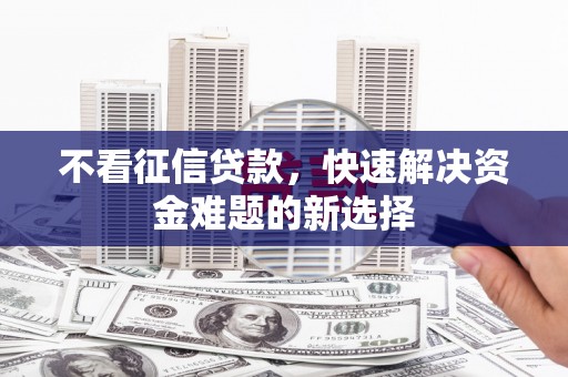 莎车不看征信贷款，快速解决资金难题的新选择