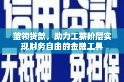 莎车蓝领贷款，助力工薪阶层实现财务自由的金融工具