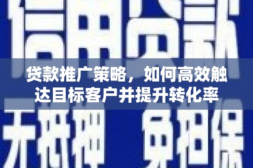 莎车贷款推广策略，如何高效触达目标客户并提升转化率