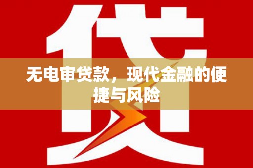 莎车无电审贷款，现代金融的便捷与风险