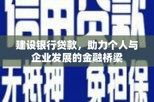 莎车建设银行贷款，助力个人与企业发展的金融桥梁