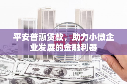 莎车平安普惠贷款，助力小微企业发展的金融利器