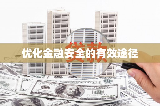 莎车优化金融安全的有效途径